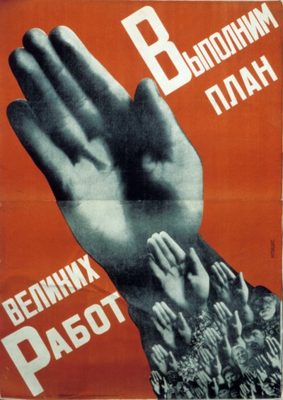 Sowjetischer konstruktivistischer Plakat von 1930 von Gustav Klutsis