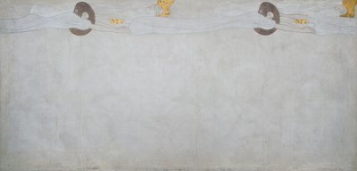 Beethovenfries: Die Sehnsucht nach Glück - Tafel 2, linke Langwand von Gustav Klimt