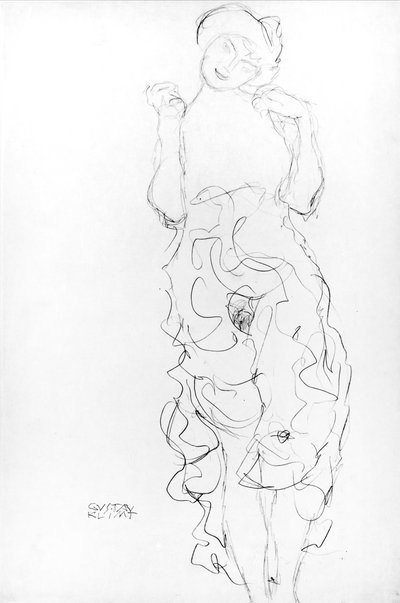 Stehender Akt mit erhobenen Armen, ca. 1917/18 von Gustav Klimt