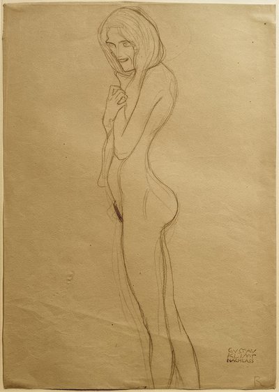 Studie für die linke Gorgone im Beethovenfries von Gustav Klimt