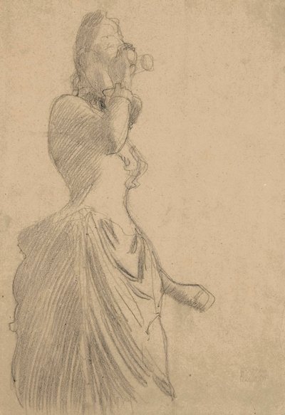 Frau mit Fernglas, ca. 1888 von Gustav Klimt