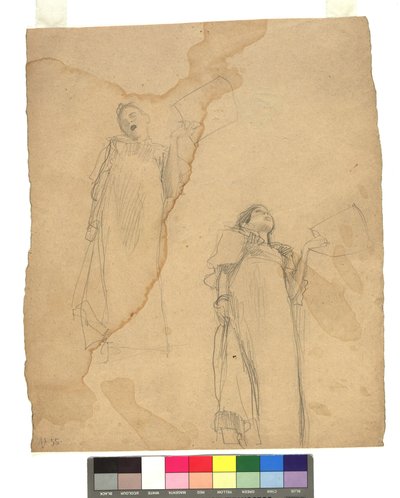 Zwei Studien zu Sängerinnen in Untersicht von Gustav Klimt