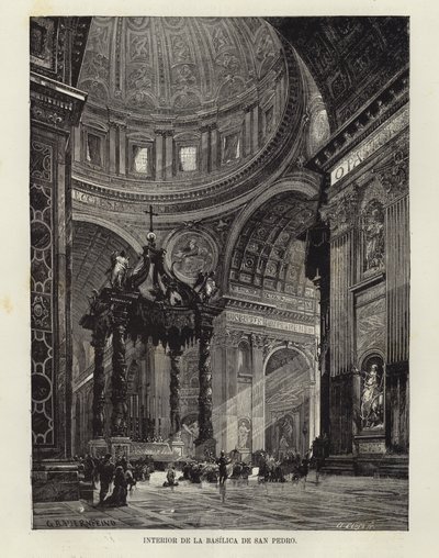 Innenraum der Petersbasilika von Gustave Bauernfeind
