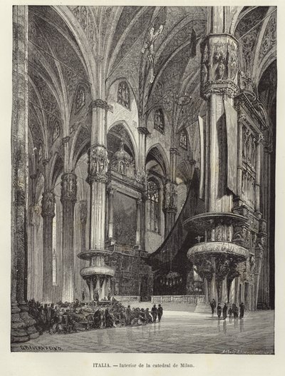 Innenraum des Mailänder Doms von Gustave Bauernfeind