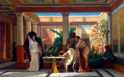 Theaterprobe im Haus eines antiken römischen Dichters, 1855 von Gustave Clarence Rodolphe Boulanger