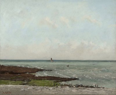Wäscherinnen bei Ebbe, Étretat, 1866 oder 1869 von Gustave Courbet