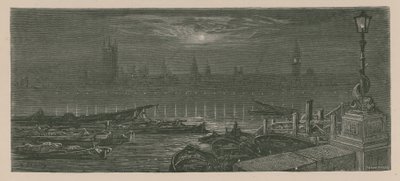 Boote auf der Themse vertäut von Gustave Dore