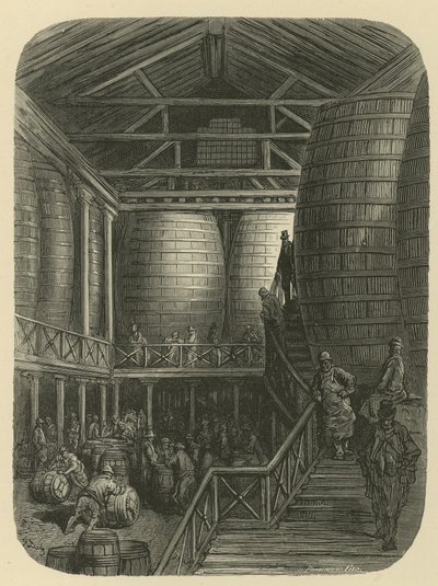 Brauereiarbeiter im Lagerhaus von Gustave Dore