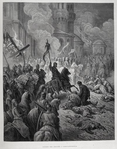 Einzug der Kreuzfahrer in Konstantinopel während des Vierten Kreuzzugs von Gustave Doré von Gustave Dore