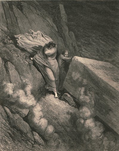 Aus dem tiefen Abgrund, hinter dem Deckel eines großen Denkmals standen wir zurückgezogen, um 1890 von Gustave Dore