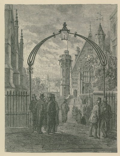 Allgemeine Ansicht der Menschen auf der Straße im Tempel von Gustave Dore