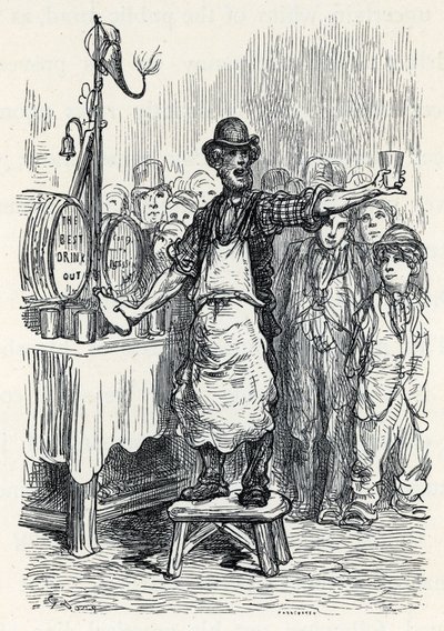 Ingwerbier-Verkäufer in den 1870er Jahren von Gustave Dore