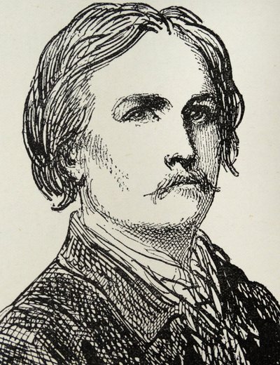 Gustave Doré - 1832-73 französischer Künstler und Buchillustrator, Gravur nach einer Selbstporträtskizze von Gustave Dore