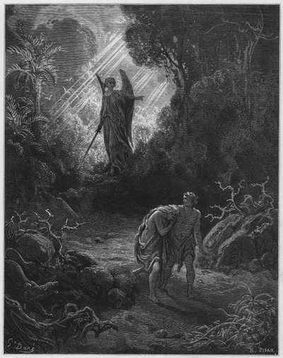 Gustave Dore Bibel: Adam und Eva werden aus Eden vertrieben von Gustave Dore