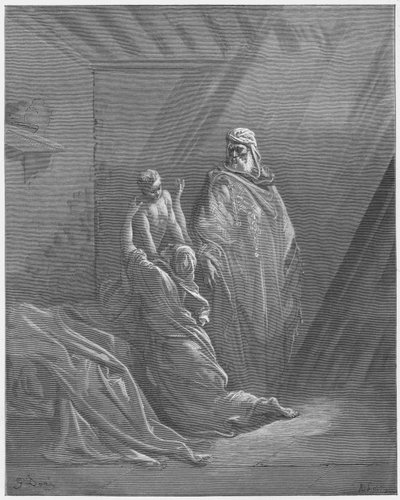 Gustave Doré Bibel: Elia erweckt den Sohn der Witwe von Zarpath von Gustave Dore