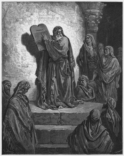 Gustave Doré Bibel: Esra liest das Gesetz vor dem Volk von Gustave Dore