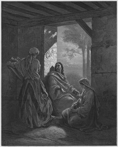 Jesus im Haus von Martha und Maria von Gustave Dore
