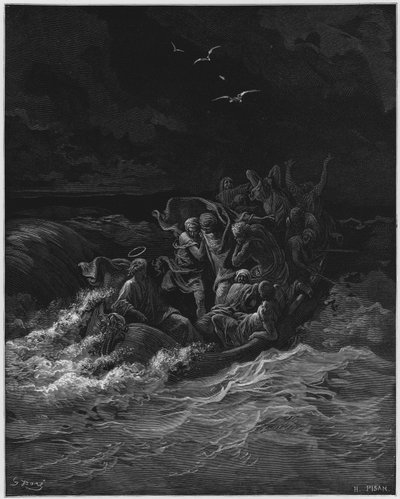 Gustave Doré Bibel: Jesus stillt den Sturm von Gustave Dore