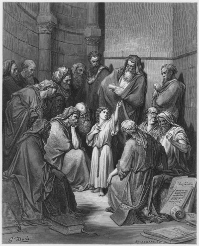 Gustave Doré Bibel: Jesus mit den Ärzten von Gustave Dore