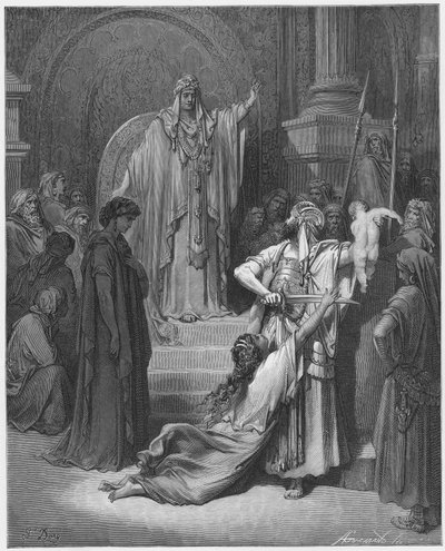 Gustave Doré Bibel: Das Urteil Salomos von Gustave Dore