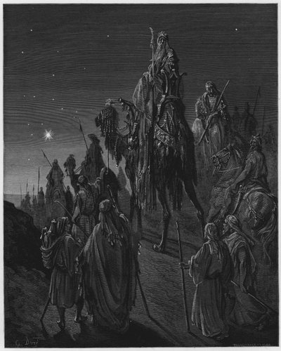 Gustave Doré Bibel: Die Weisen, geführt vom Stern von Gustave Dore