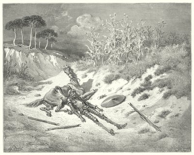 Gustave Dorés Don Quixote: "Ach! wo bist du, liebe Dame, dass du nicht über mein Leid klagst?" von Gustave Dore