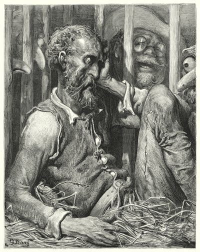 Gustave Dorés Don Quixote: "Don Quixote war nicht so sehr über seine Verzauberung erstaunt wie über die Art und Weise davon" von Gustave Dore