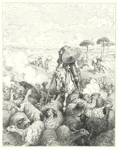 Gustave Dorés Don Quixote: "Er griff die Schafherde an" von Gustave Dore