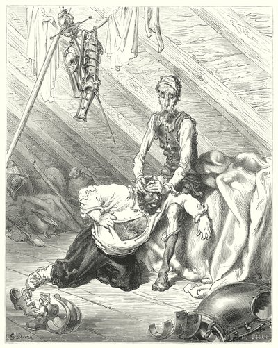 Gustave Dorés Don Quixote: "Er glaubte wirklich, seine letzte Stunde sei gekommen" von Gustave Dore