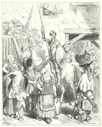 Gustave Dorés Don Quixote: "Ich habe mit all dem nichts zu tun," rief der Wirt; "bezahlen Sie Ihre Rechnung" von Gustave Dore