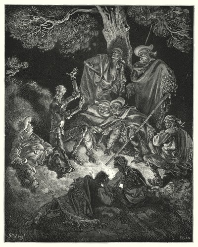 Gustave Dorés Don Quixote: "Oh, glückliches Zeitalter," rief er, "das unsere ersten Eltern das goldene Zeitalter nannten!" von Gustave Dore