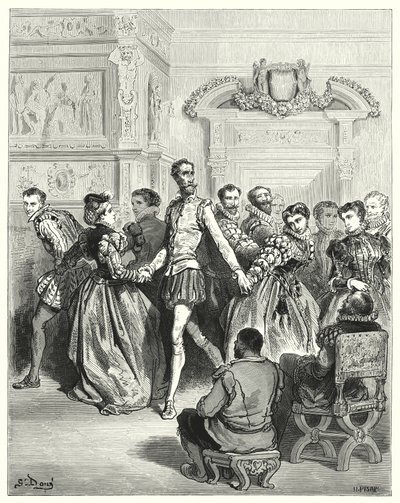 Gustave Dorés Don Quixote: "Zwei Damen machten hauptsächlich Don Quixote den Hof" von Gustave Dore