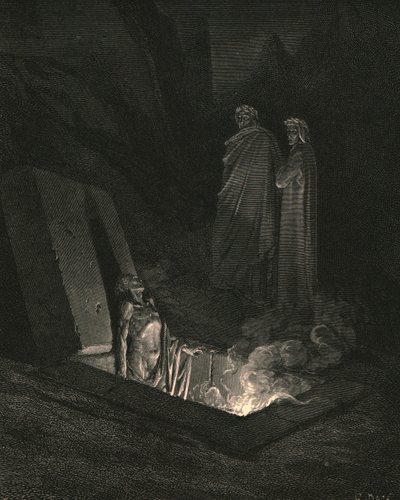 Er, sobald ich am Fuß des Grabes stand, musterte mich eine Weile, ca. 1890 von Gustave Dore
