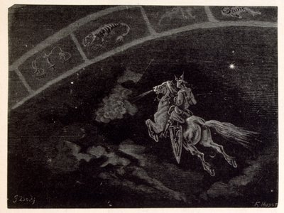 Illustration des Sternzeichens Skorpion. aus La legende de Croque-Mitaine. von Gustave Dore