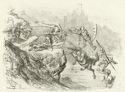 Rittertum im 12. Jahrhundert (Gravur) von Gustave Dore