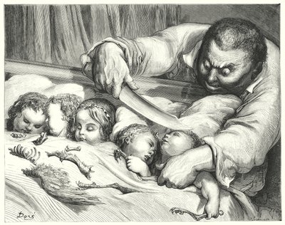 Le Petit Poucet; Däumling (Gravur) von Gustave Dore
