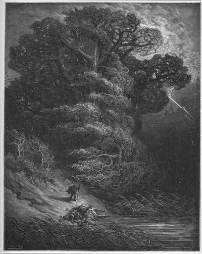 Die Eiche und das Schilfrohr - aus "Fabeln" von Jean de La Fontaine von Gustave Dore