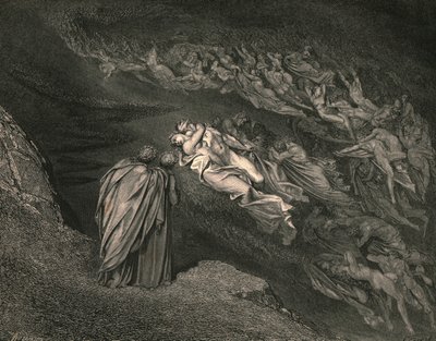 Die Liebe brachte uns zu einem Tod: Caina wartet auf die Seele, die unser Leben spaltete, ca. 1890 von Gustave Dore