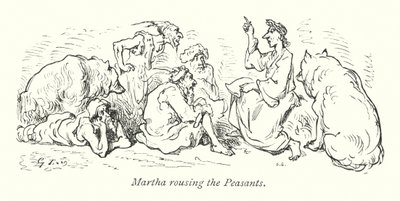 Martha weckt die Bauern von Gustave Dore