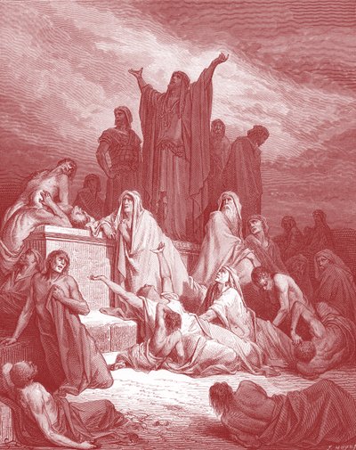 Plage von Jerusalem, Gravur von Doré - Bibel von Gustave Dore