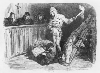 Szene der Inquisition, Illustration aus den 