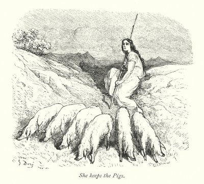 Sie hütet die Schweine von Gustave Dore