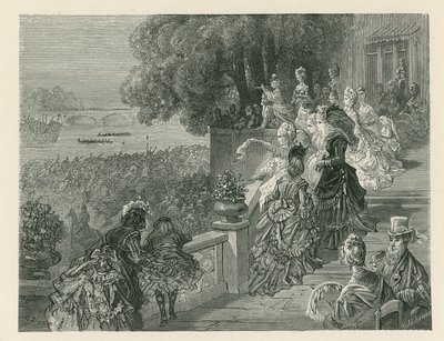 Zuschauer, die ein Bootsrennen beobachten von Gustave Dore