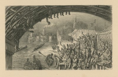 Zuschauer beobachten ein Bootsrennen von Gustave Dore