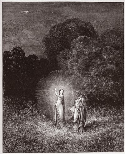 Die Göttliche Komödie (La Divina Commedia, La Divine Comedie), Inferno, Gesang 2: Beatrice und Virgil - von Dante Alighieri (1265-1321) - Illustration von Gustave Dore (1832-1883) von Gustave Dore