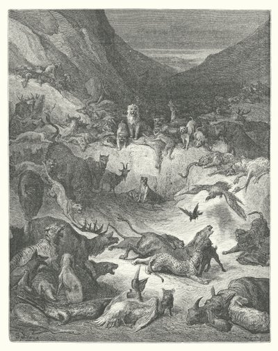Die Fabeln von La Fontaine: Die Tiere, die an der Pest erkrankten von Gustave Dore
