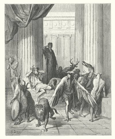 Die Fabeln von La Fontaine: Die Gefährten des Odysseus von Gustave Dore