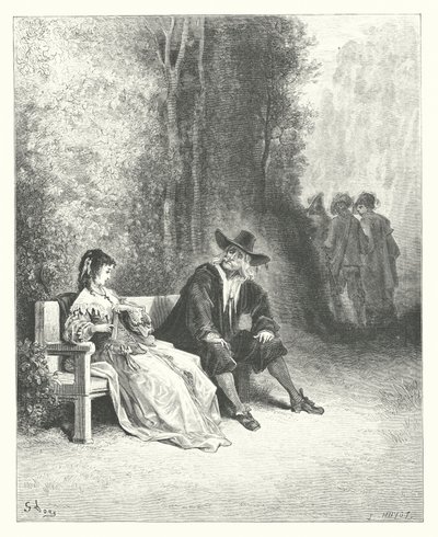 Die Fabeln von La Fontaine: Die Jungfrau (Stich) von Gustave Dore