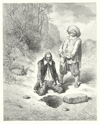 Die Fabeln von La Fontaine: Der Geizhals, der seinen Schatz verlor von Gustave Dore