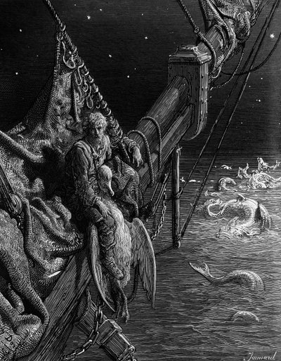 Der Seemann betrachtet die Schlangen im Ozean, Szene aus 